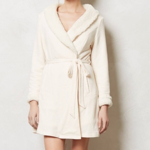 Anthropologie Other - Saturday Sunday Bath Robe Sherpa Lined Cream M